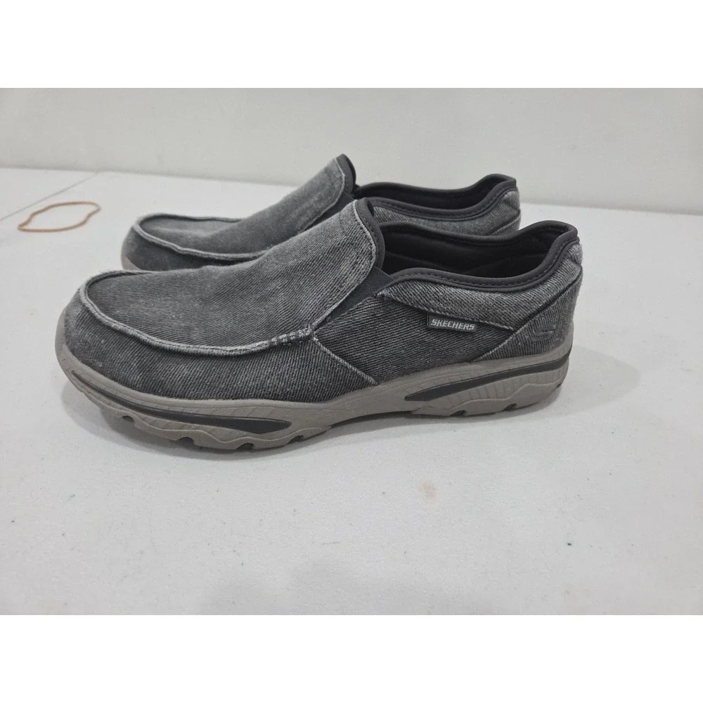 Skechers Creston Moseco Shoes Men's12 Gray Comfort Slip On Relaxed Fit Moc Boat